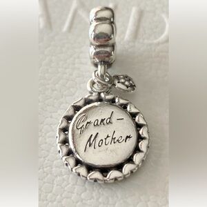 Authentic Pandora Sterling Silver “Grand- Mother” Dangle Charm ~ Retired